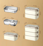 Yeknu  1500ml Portable Stainless Steel 316 Thermal Lunch Box With Insulation Bag Leak-Proof Bento Box Adult Student Food Container