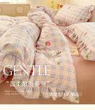 Yeknu 2025 Princess Style Bedding Sets Ruffle Lace Bow Quilt Cover Romantic Bedclothes Decor Woman Girls Bedroom Duvet Cover 4pcs