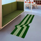 Yeknu Green Kitchen Rug Irregular Striped Floor Mat Runner Rug Accent Modern Carpet Home Decor Abstract Soft Flannel Non Slip Gift