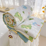 Yeknu Washed Double Gauze Spring Summer Quilt Queen Grade A Lightweight Comforter Soya Fibre Filling Soft Breathable Summer Blanket