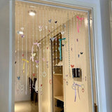 Yeknu  Acrylic Heart Shaped Door Curtain Beaded Chain Bedroom Room Partition Fairy Tale  Infp Separation Curtain for Girls