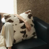 Yeknu High-end Fluffy Faux Fox Fur Throw Pillows Decor Home High Quality Plush Back Cushion for Sofa Bed Chair Super Soft Cushion Cozy