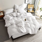 Yeknu  Four Seasons White Bedding Four-Piece Set 220x224 Luxury King Size Home Hotel Duvet Cover Sheet Pillowcase Hypoallergenic