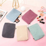 Yeknu  Corduroy Travel Cosmetic Bag Portable Makeup Storage Bag Purses Women Large Capacity Zipper Make Up Organizer Storage Clutch