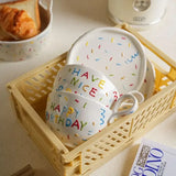 Yeknu High Beauty Female Coffee Cup Set High Grade Exquisite Afternoon Tea Cup Advanced Ceramic Mug