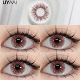 Yeknu  1 Pair Cosmetic Color Lens Korea Cosplay Big Eyes Contact Lens Diameter Large Pink Lens