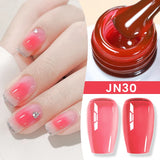 Yeknu  10ml Jelly Nude Gel Nail Polish Crystal Translucent Coffee Soak Off Semi-Permanent Varnish Base Top Coat Manicure