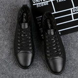 Yeknu  British Style Men Summer Casual Leather Shoe Classic Hollow Out Sneakers Outdoor Flat All-Match Walking Shoe Non-slip Board Shoe