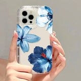 Yeknu  Flower Phone Case For iPhone 17 16 Pro Case iPhone 13 15 14 11 12 Pro Max 16E Air 8 7 Plus XR SE Transparent Shockproof Cover