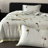 Yeknu  Luxury Organic Bamboo Soft Silky Printing Bedding Set Single Double Queen King Size Duvet Cover Flat/Fitted Bed Sheet Pillowcase