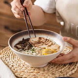 Yeknu  Japanese Lamian Noodles Bowl, Creative Household Kitchen Restaurant Supplies, Advanced Tableware Salad Fruit Soup Hat Bowls, 1Pc