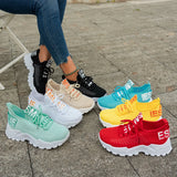Yeknu  women's casual shoes fly-woven upper running tide Korean version large size sports casual
