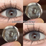 Yeknu  2pcs/Pair Color Contact Lenses with Degree Myopia Lenses Grey Lens Comestics Natural Eyes Lenses Beauty Pupils Yearly