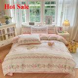 Yeknu  Floral Printed Duvet Cover 1Piece- 100% Cotton Luxury Bedding, Pre-Washed for Softness, for Bedroom Decor - Zipper Closure