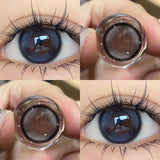 Yeknu  2PCS Brown Large Diameter Colored Contacts Lenses with Myopia Grey Colored Natural Eyes Beauty Lens Makeup Yearly New