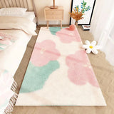Yeknu  French-Style Fresh and Delicate Rug Home Bedroom Short Pile Rectangular Bedside Rug Stain-Resistant Cream-Colored Rug