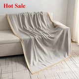 Yeknu  Light luxury blanket living room nap sofa blanket bedside towel office aviation blanket paper pattern fish bone pattern