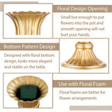 Yeknu  Metal Flower Vase, 9 Inch/6 Inch Metal Flower Pot Artificial Real Flower Vase, Garden Trumpet Flower Pot Table Wedding Decoratio