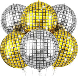 Yeknu  Disco Party Decor Gold and Silver Glitter Disco Foil Balloons 22-inch Bachelorette Birthday Party Night Clubs Bars Balloon Decor