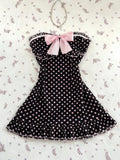 Yeknu  Women's Casual Vacation Elegant Outfit Daily Versatile Fashion Outing Pink Bow Decor Mesh Polka Dot Print Tube Top Mini