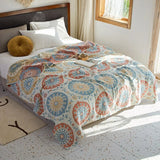 Yeknu  100% Cotton Muslin Bed Cover Breathable Muslin Bedspread Home Textile Adult Kids Jaccquard Sofa Bed Throw Blankets Bedsheet