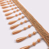 Yeknu  12M Curtain Beads Lace Tassel DIY Curtain Mantle Head Decor Accessories Imitation Pearl Beaded Fringe Lace Trim Upholstery