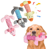 Yeknu  Long Strip Shaped Pet Plush Toy.Pig/duck/elephant Cartoon Sound Toys,Dog Bites, Relieves Boredom, Interactive Companion Toy