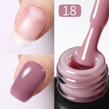 Yeknu  Rubber Base Gel Nail Polish Pink White Base Gel Top Coat Jelly Semi Transparen French Soak Off UV Nail Art Varnish