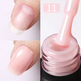 Yeknu  Rubber Base Gel Nail Polish Pink White Base Gel Top Coat Jelly Semi Transparen French Soak Off UV Nail Art Varnish