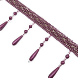 Yeknu  12M Curtain Beads Lace Tassel DIY Curtain Mantle Head Decor Accessories Imitation Pearl Beaded Fringe Lace Trim Upholstery