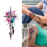 Yeknu  Long-lasting waterproof temporary tattoo stickers simulated non-reflective color ink pendulum clock pattern arm fake tattoo