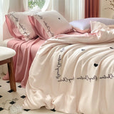 Yeknu  Summer Cooling Ice Silk Bedding Sets Silky Sleeping Naked Skin Friendly Quilt Cover Set Home Dorm Bedclothes for Adults Kids