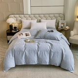 Yeknu  Japanese 100% Cotton Brushed Single Duvet Cover Striped Plaid Quilt Cover for Dorm Home Skin-Friendly Bedding for All Seasons