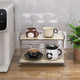 Yeknu  Metal Desktop Layered Storage Rack, Double-Layer Desk Storage Rack, Water Cup and Coffee Cup Storage Rack, Bathroom Cosmetics St