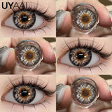 Yeknu  Color Contact Lenses Lenses Brown Pupils Color Contact Lenses for Eyes Green Lens 1 Pair/2pcs Pupils Cosmetic Lens