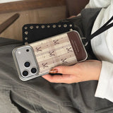 Yeknu  Ins Brown Grid Bow knot Phone Case For iPhone 17 16 15 14 Pro Max 13 17promax Case Luxury Silver Edge Shockproof Soft Back Cover