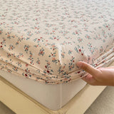 Yeknu Elastic Fitted Sheet Floral Style Bedsheet Soft Bed Cover Home Bed Linen Sheets drap de lit (Pillowcase Need Order)