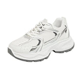 Yeknu  Versatile platform spring new fashion casual sports shoes women breathable ultra-light running dad shoes