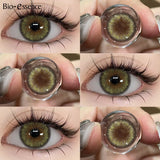 Yeknu  Cleopatra Series Color Contact Lenses Brown Lens Blue Eyes Natural Colored Pupils Contact Makeup Beauty Eye Cosmetic
