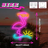 Yeknu  Flamingo Neon Sign Sun Wave Neon Light USB for Bedroom Living Room Wedding Events Party Decoration LED Neon Light for Wall Decor