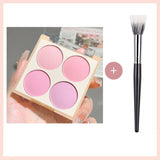 Yeknu  4-color matte blush palette - pinkish purple tones, waterproof, long-lasting natural nude makeup, perfect gift, Korean-style