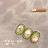 Yeknu  1-24pcs WS Summer Ice Transparents Pink Blue Glass Bead Cat Eye Gel Nail Polish 2025 New Style Nail Salon Nail Art Nail Supplies