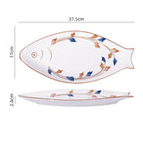 Yeknu  Nordic Cartoon Fish Plate Creative Steamed Dish Microwave Oven Available Household Restaurant Tableware Fish-shaped Dinner Plate