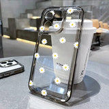 Yeknu  Small Flower Soft Case For iPhone 16 Pro Case iPhone 15 13 16e 11 12 14 17 Pro Max XR XS 7 8 Plus SE Shockproof Anti-drop Cover