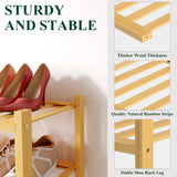 Yeknu  Olanly Durable Bamboo Shoe Organizer For Closet Sturdy Easy Assembly Shoe Rack Stackable Free Standing Wooden Shoe Storage Shelf