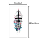 Yeknu  Sailboat Long-lasting Waterproof Temporary Tattoo Sticker, Realistic Non-reflective Fake Tattoo, for Men and Women