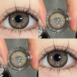 Yeknu  2PCS New Color Contact Lenses with Prescription Natural Blue Contact Lens Brown Pupils Beauty Eyes Lenses Siri Series