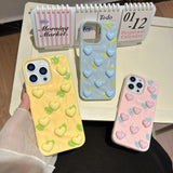 Yeknu  Simple pleated love three-dimensional suitable for Apple 15 mobile phone case iphone16promax new model