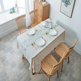 Yeknu  Imitation cotton and linen dustproof tablecloth waterproof and oil-proof dining table embroidery tablecloth rectangle