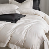 Yeknu 1200TC Egyptian Cotton Luxury Solid Color Hotel Style Satin Silky Bedding Set Duvet Cover Flat/Fitted Bed Sheet Pillowcases 4Pcs
